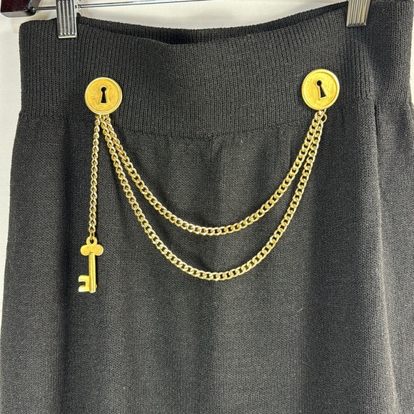 Rich and Levy Medium key chain gold Black Wide Leg Pants - Picture 2 of 6